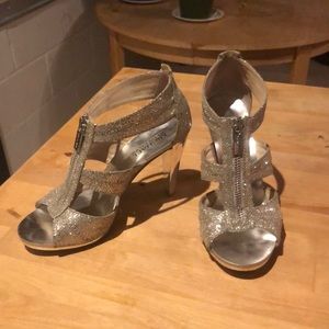 Silver sparkly Michael Kors heels. Only worn a handful of times.